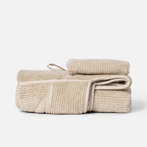 The Ribbed Hooded Towel + Bath Mitt